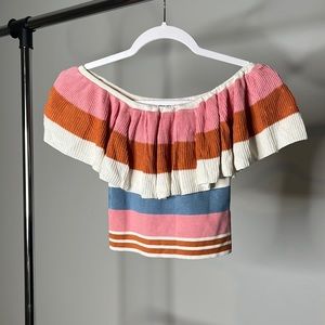 Womens off the shoulder crop top